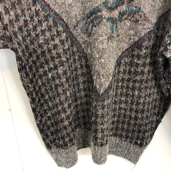Vintage Mohair Wool Houndstooth Bird Crewneck Sz M - Picture 9 of 12